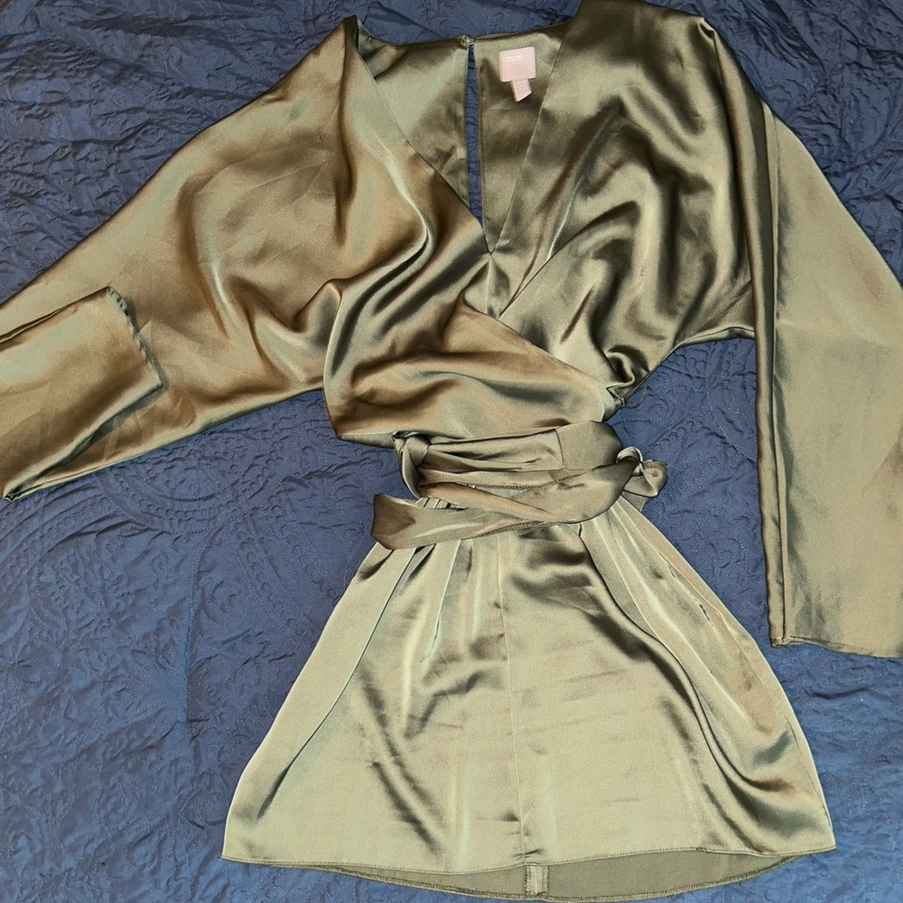 Satin Wrap Dress